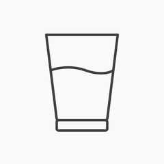 Glass vector icon isolated in black line