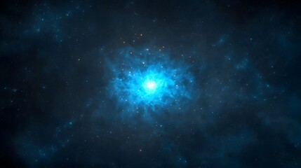 Fototapeta premium Stunning Blue Nebula with Stars and Cosmic Clouds in Deep Space