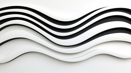 Obraz premium Abstract Display of Wavy Lines in Black and White on Smooth Background for Modern Design Concepts