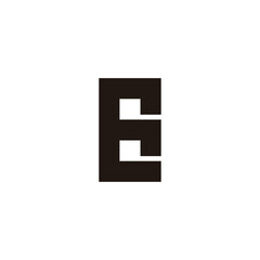 Letter E number 6 square geometric symbol simple logo vector