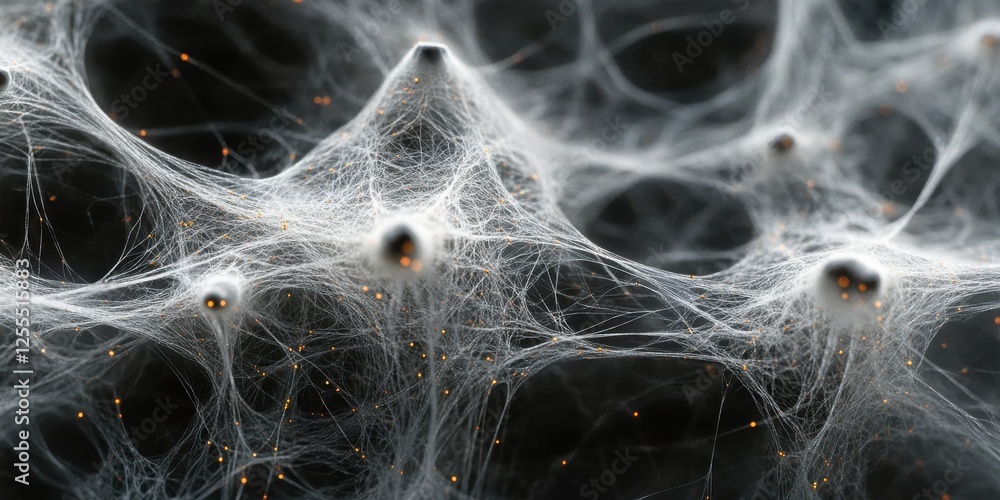 Poster neural networks micro of fibrous structures lab digital art scientific