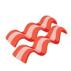 Fried Bacon Strips Icon - Crispy Bacon for Burgers and Sandwiches - Vector Illustration
