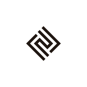 Letter rNJ square, elegant geometric symbol simple logo vector