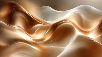 Obraz premium Experience the fluidity of sound as wave-like patterns meld in rich mocha tones radiating warmth and energy throughout the visual space