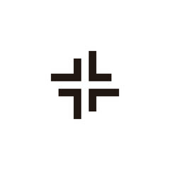 Square, plus, hospital, letters L geometric symbol simple logo vector