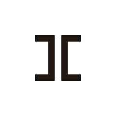 Letter I, letter c square geometric symbol simple logo vector