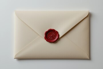 Sealed Beige Envelope with Red Wax Seal