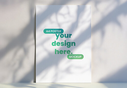A4 Poster Mockup with Natural Light with Generative AI