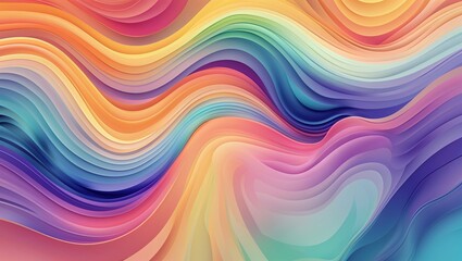 Fototapeta premium This artwork features a stunning abstract background characterized by flowing curves and layered waves of color, blending harmoniously to create an eye-catching design