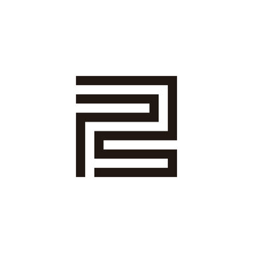 recommend clip art: Letter P number 2 square, line geometric symbol simple logo vector