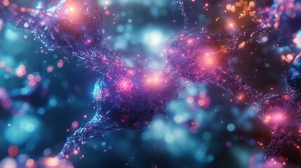 Fototapeta premium Futuristic Molecular Visualization with Abstract Elements