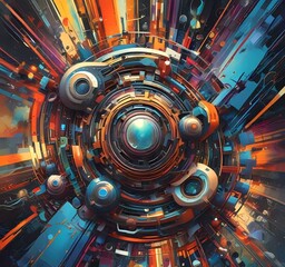 Obraz premium Illustration of abstract technology background.