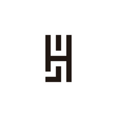 Obraz premium Letter HJ square geometric symbol simple logo vector