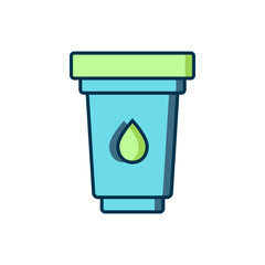 Filled outline Water filter cartridge icon isolated on white background. Flat filled outline style with shadow. Vector