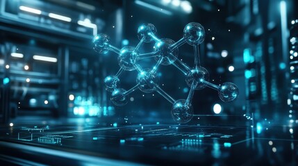Molecular Diagram in High-Tech Environment