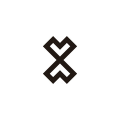 Obraz premium Letter X square, heart geometric symbol simple logo vector