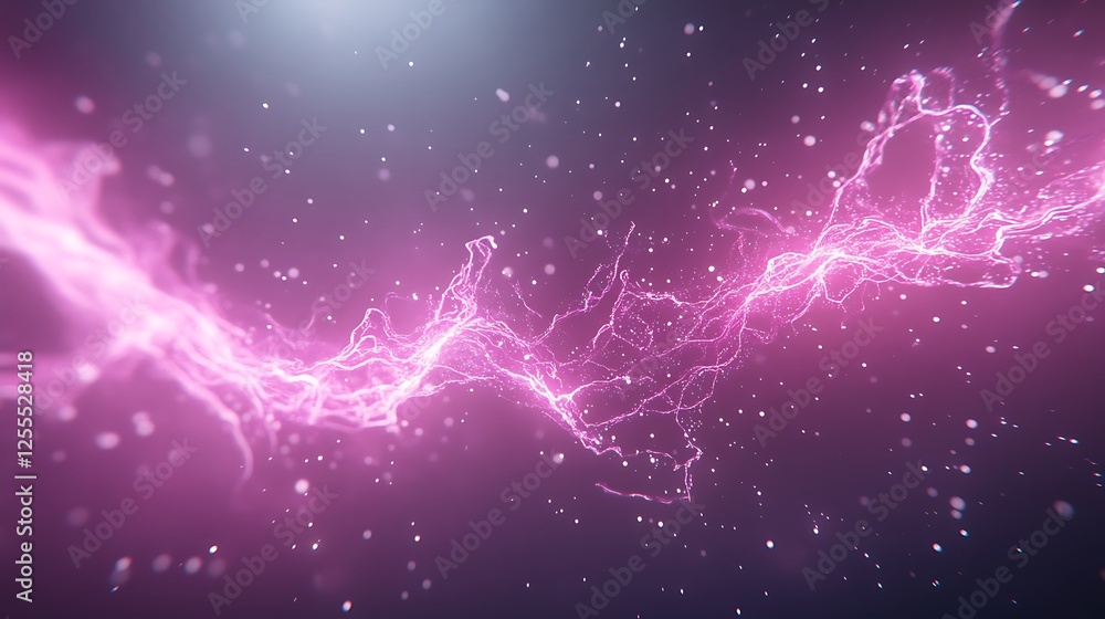 Poster a vibrant, electric pink wave of energy surges through a dark background, showcasing dynamic movemen