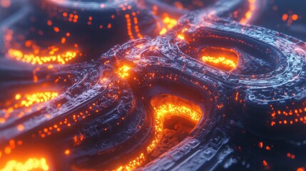 Obraz premium 3D Render of Complex Molecular Structure in Detail