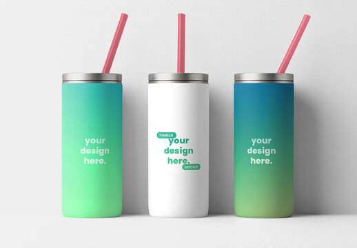 Sublimation Skinny Tumblers Mockup with Generative AI