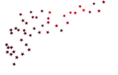 Red confetti in the shape of stars isolated on a white or transparent background. Decoration for holiday backgrounds