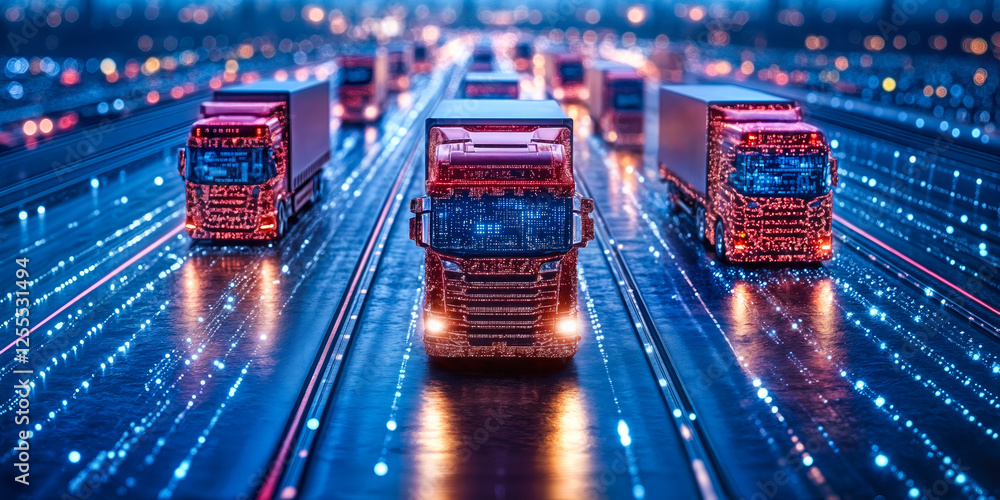 Poster ai-driven solutions for optimized route efficiency in transportation and logistics reshaping supply 