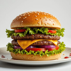 hamburger on a plate