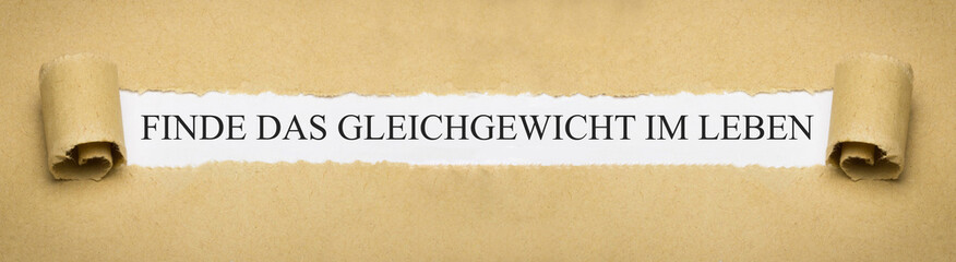 Finde das Gleichgewicht im Leben