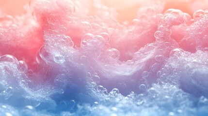 A softly smudged effect where blush pink and icy blue fade together.