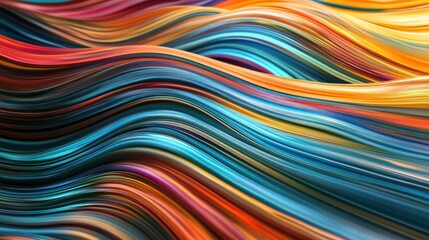 Vibrant and Energetic Abstract Wavy Pattern in Colorful Design