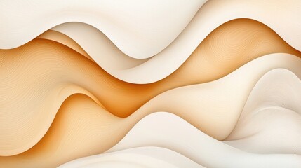 Obraz premium Soft Flowing Curves of Cream and Warm Earth Tones in Abstract Design Illustration