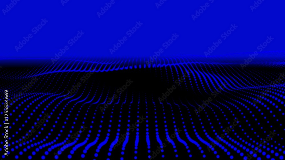 Poster abstract digital blue particle dots wave background. abstract wave halftone blue. futuristic moving 