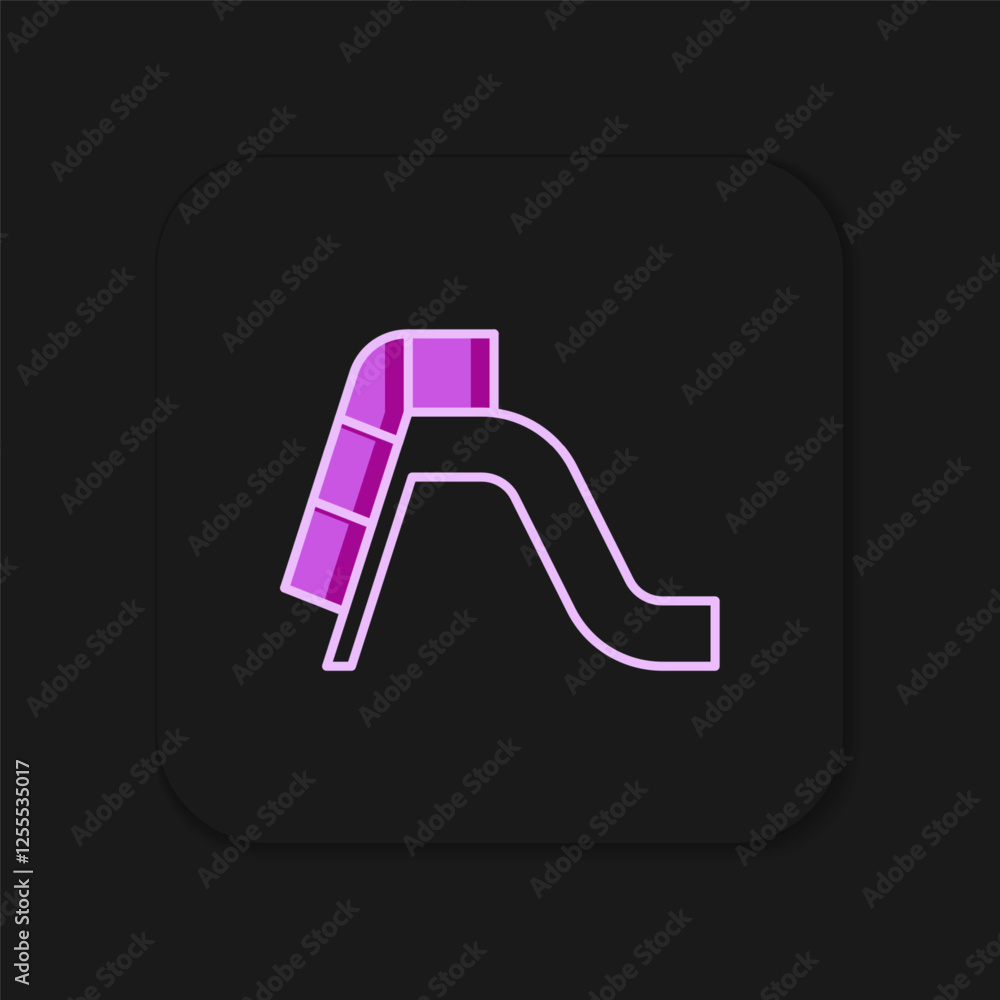 Poster filled outline slide playground icon isolated on black background. childrens slide. flat filled outl