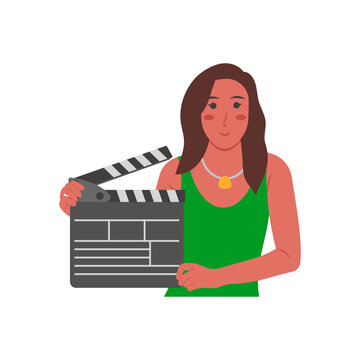 Actress Video Production Vector Illustration, Isolated