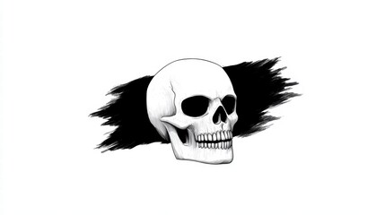 Fototapeta premium Detailed Illustration of a Human Skull with Abstract Background