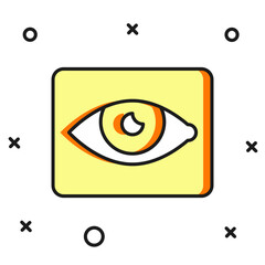 Filled outline Red eye effect icon isolated on white background. Eye redness sign. Inflammatory disease of eyes. Flat filled outline style with shadow. Vector