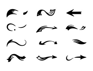 Arrows set. Arrow icon collection. Set different arrows or web design. Arrow flat style isolated on a white background