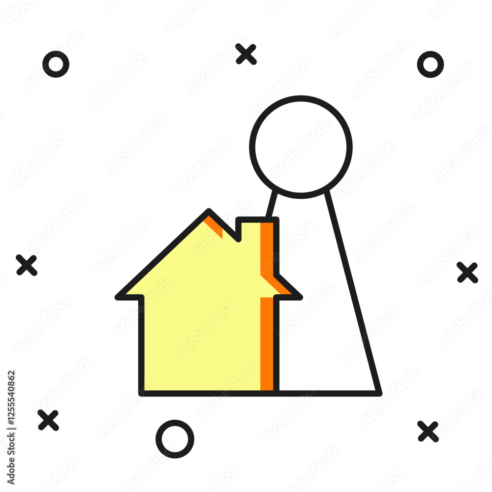 Poster filled outline chip for board game icon isolated on white background. flat filled outline style with