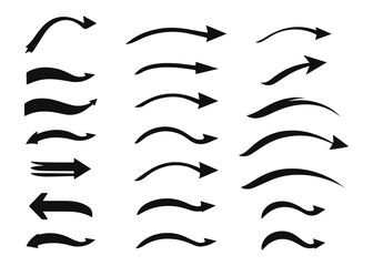 Arrows set. Arrow icon collection. Set different arrows or web design. Arrow flat style isolated on a white background