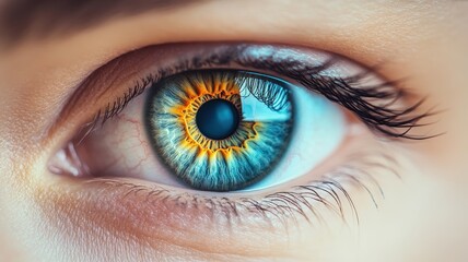 Eye examination of a patient in a clinical setting closeup view of iris and pupil details