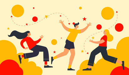 Female and Male Characters Collection Flat Cartoon Character Vector Illustration