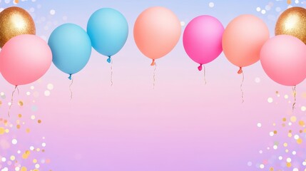 Colorful balloons float gracefully in a festive atmosphere, perfect for celebrations.