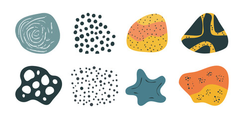 Set of abstract organic shape. hand drawn doodle art. vector blob
