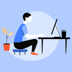 Modern Digital business people working character vector Illustration design. Simple and minimalist vector illustration.