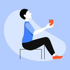 Modern Digital business people working character vector Illustration design. Simple and minimalist vector illustration.