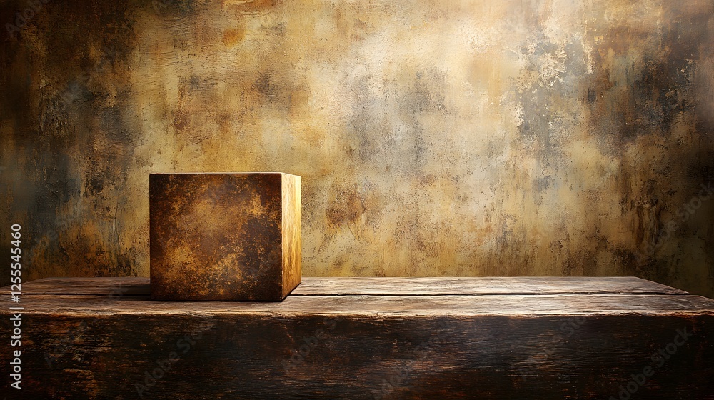 Poster Wooden table displaying a cube showing the transition from 2022 to 2023 on rustic wood background
