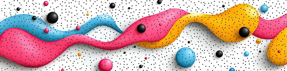 Obraz premium Abstract Colorful Waves and Spheres Design