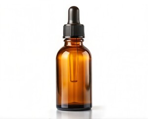 Bottle of medicine on white.