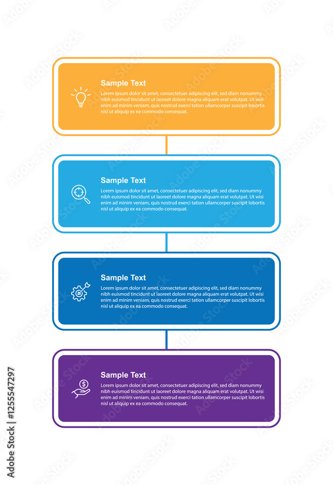 Poster business vector infographic design template with icons and 4 options or steps. can be used for proce