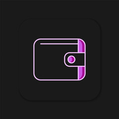 Filled outline Wallet icon isolated on black background. Purse icon. Cash savings symbol. Flat filled outline style with shadow. Vector