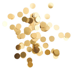 Obraz premium PNG Gold foil circle confetti round celebration medication.
